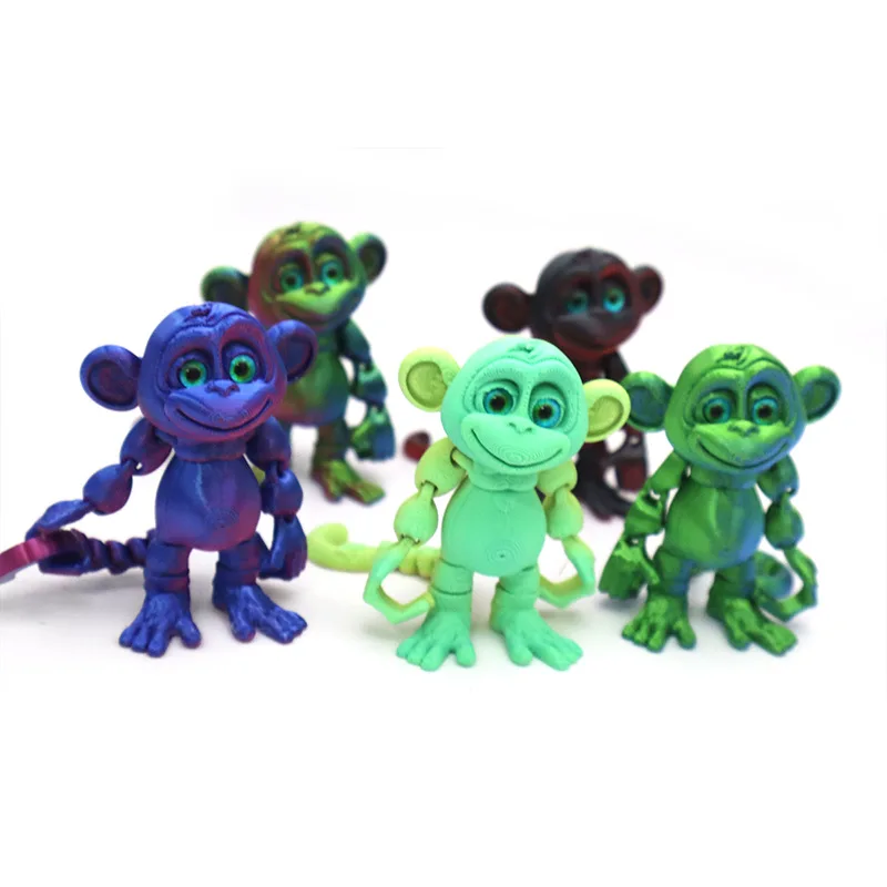 Stampa 3D Scimmia Artigianato Figura Multi-giunto Mobile Divertente Astratto Per La Decorazione Della Scrivania di Casa Statua Animali Regalo Unico Per Bambini
