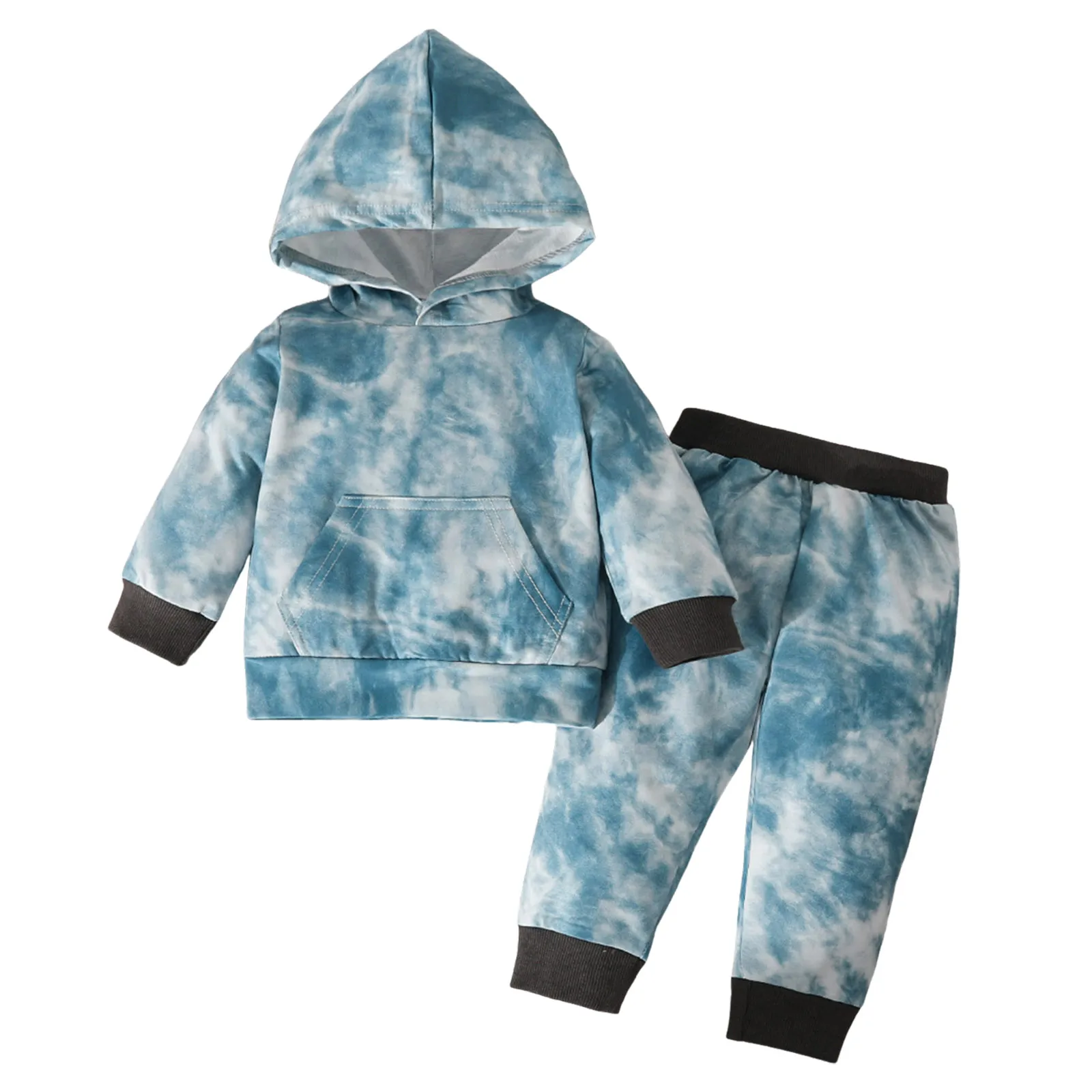 

6 Month Jacket Boy Boys And Girls Set Baby Long Sleeved Long Pants Hooded Sweatshirt Tie Dye Printed Cool Twin Boy Girl Outfits