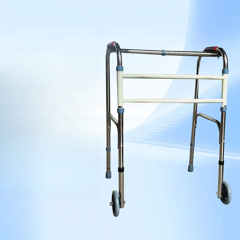 

Aluminum alloy double bend walker foldable push can sit on the elderly walker home rehabilitation training armrest