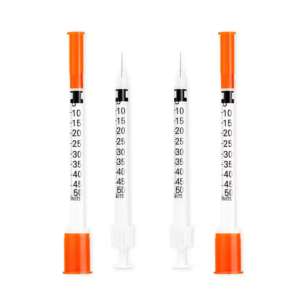 30Pcs/Box 0.5ml/cc insulin Syringe With 29G 30G 31G Needle Sterile individually Packed for Pet Farm Animal Use