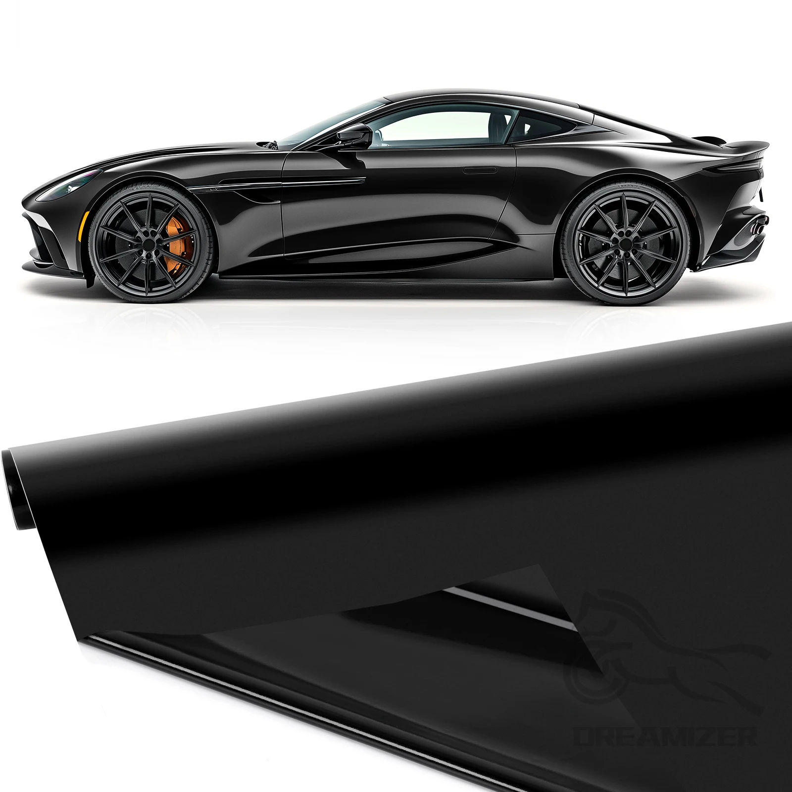 

20X5FT High Glossy Black Carbon Fiber Vinyl Wrap Vehicle Sticker Decal Film Holographic Laser Vinyl Car Wrap Decal Sticker Film