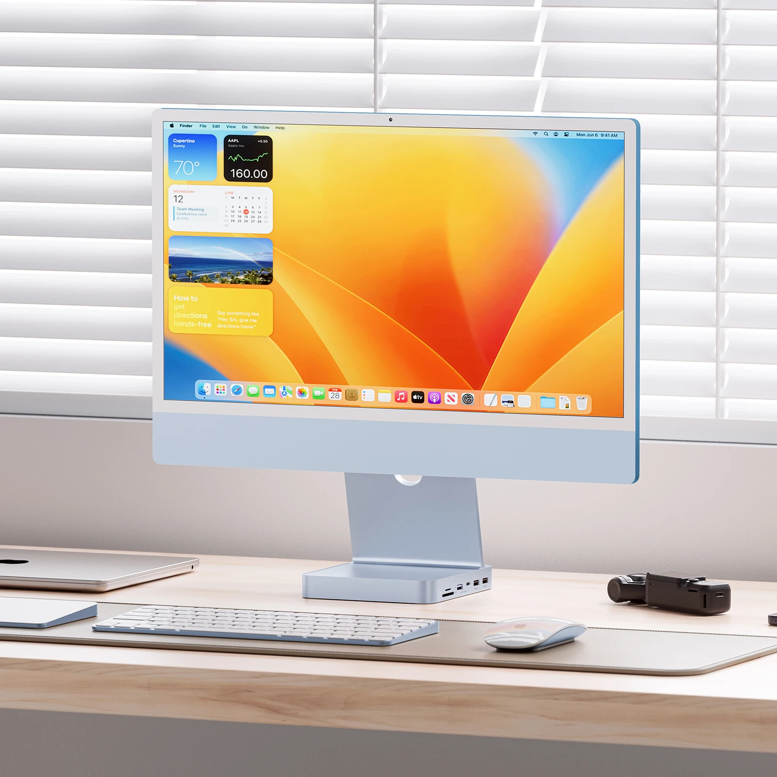PULWTOP USB C 허브 iMac M1/M3/M4용 USB C 10Gbps, USB A SD/TF, 도킹 스테이션 지원 M.2 SSD 확장 (포함되지 않음)
