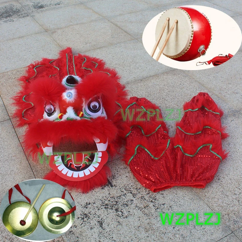 14 inch Lion Dance Costume Pants gong cymbals 5-12 Age Children WZPLZJ Party Performance Sport Outdoor Parade Parad Stage Mascot