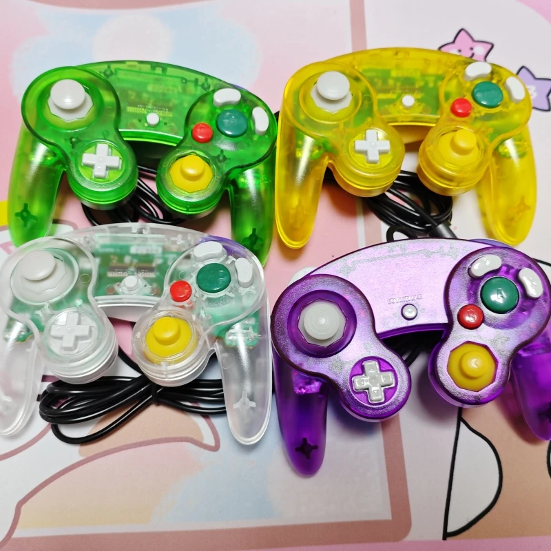New Gamepad For GameCube NGC Gamepads Transparent Color Wired Game Controller Joystick for NGC Game Console Compatible with Wii image 6