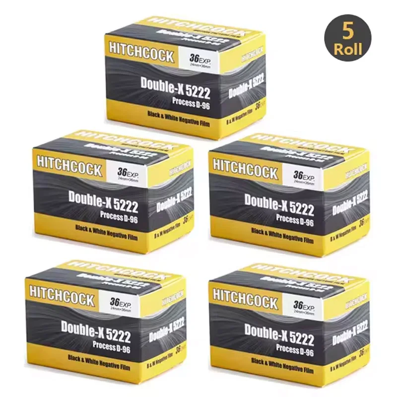HITCHCOCK สีดําและสีขาวฟิล์ม 135 Double-x 5222 นําเข้าอเมริกันต้นฉบับฟิล์มลบเหมาะสําหรับ 135 ฟิล์มกล้อง 35 มม.ฟิล์ม