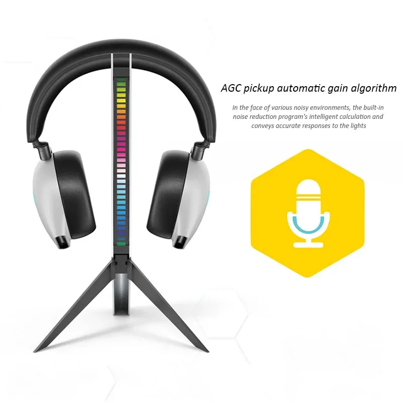 

Gaming Headphone Stand RGB Pickup Rhythm Lamp Support APP Control for Gamers Gaming PC Accessories Desktop Headset Display Shelf