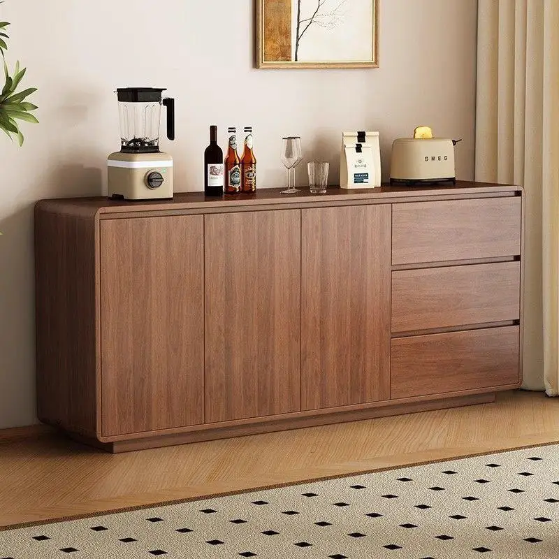 Solid wood sideboard, sideboard, living room cabinet, tea cabinet, kitchen storage c storage integrated
