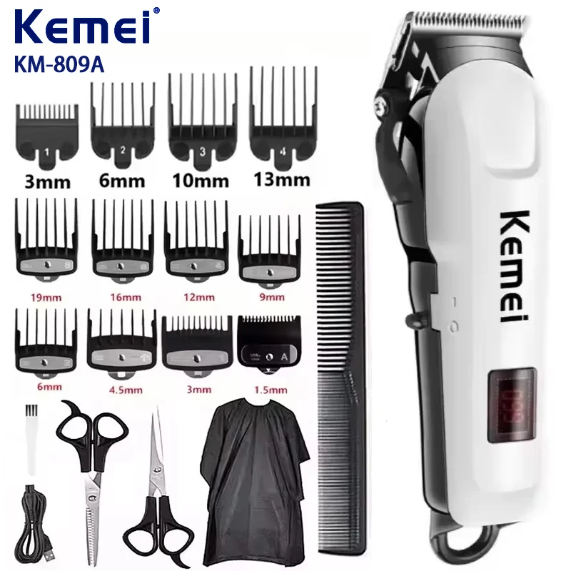 Kemei Hair Clipper Or Blade Hair Cut Maching Wireless Trimmer Men Professional Clipper Machine Rechargeable Hair Cut Barber 809A