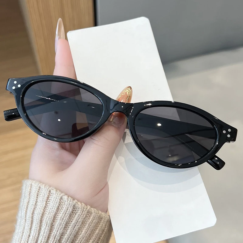موضة صغيرة البيضاوي نمط برشام النظارات الشمسية النساء العلامة التجارية تصميم متعدد الألوان نظارات شمسية في الهواء الطلق ظلال الإناث UV400 Oculos دي سول #6