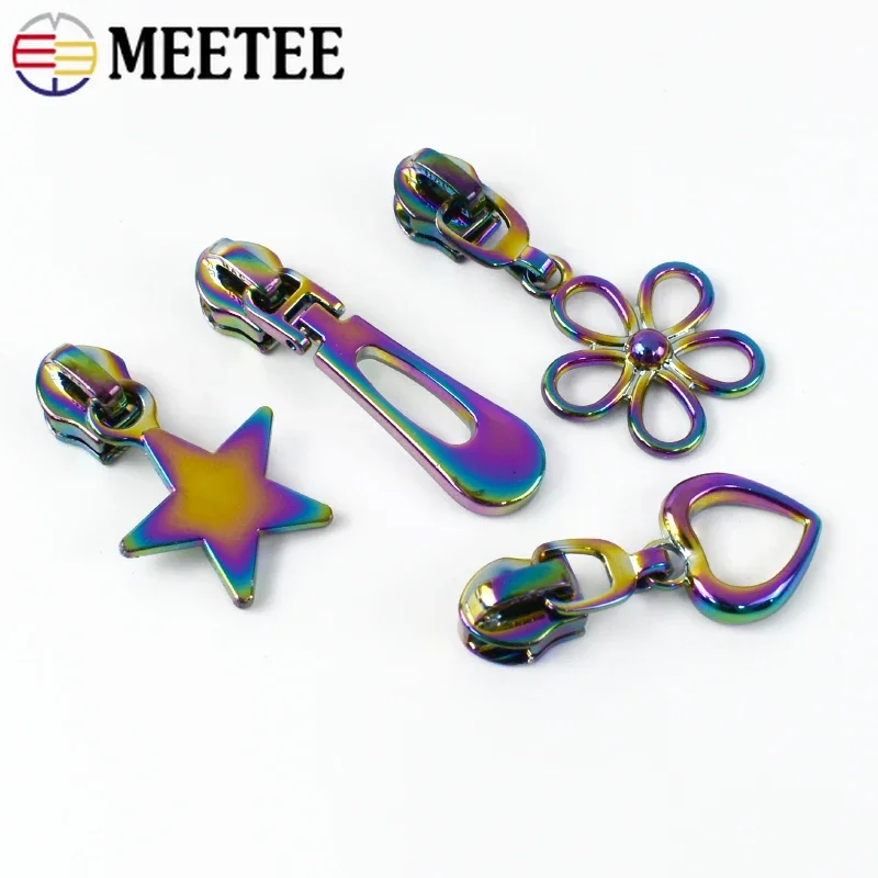 5/10/20Pcs 5# Meetee Nylon Zipper Slider Pulls for Zippers By The Meter Bag Zip Head Puller Closure Zips Repair Sewing Accessory