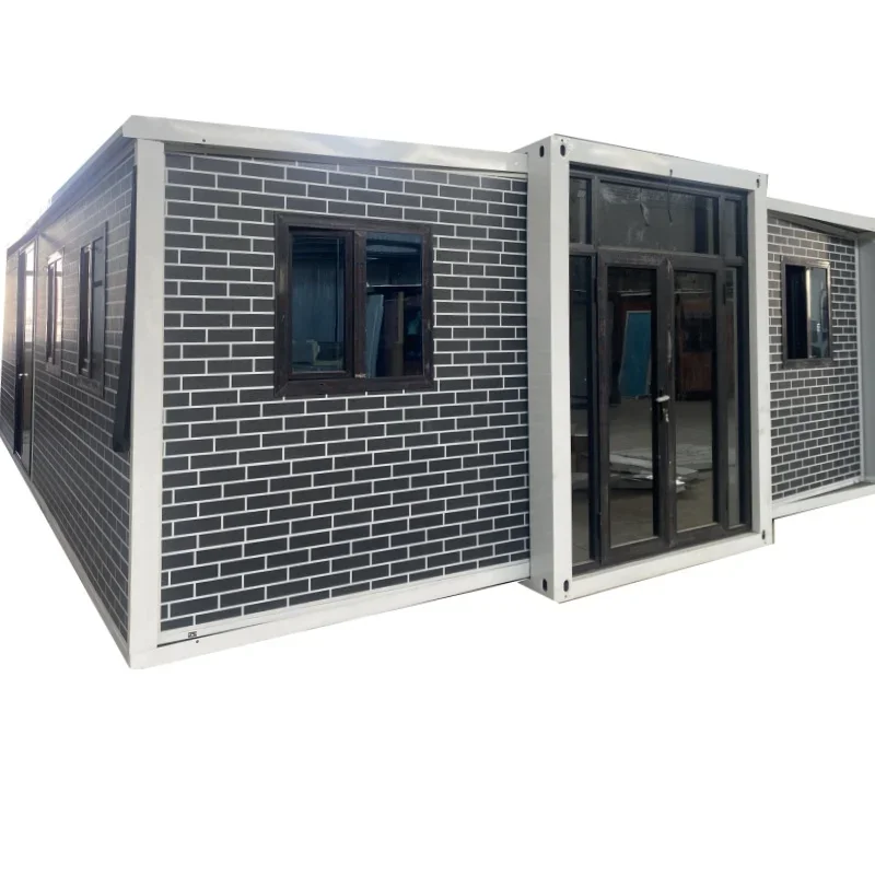 Prefabricated 20ft 40ft Three Bedroom Modular Home Double Wing Foldable Mobile Home