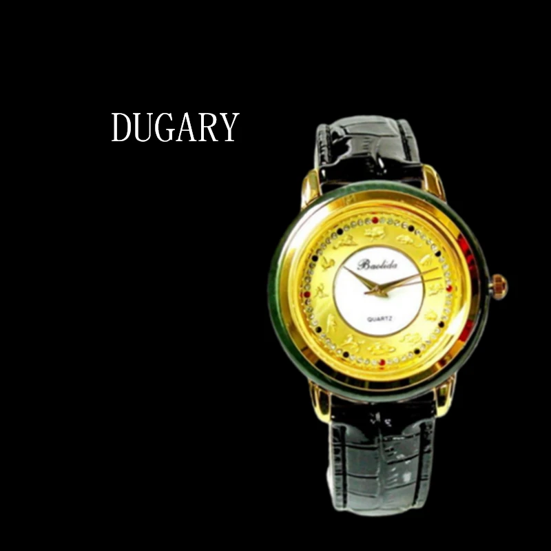 

DUGARY Fashion quartz watch jade Waterproof round for men women Wristwatches crystal brand classic Relogio Masculino clock