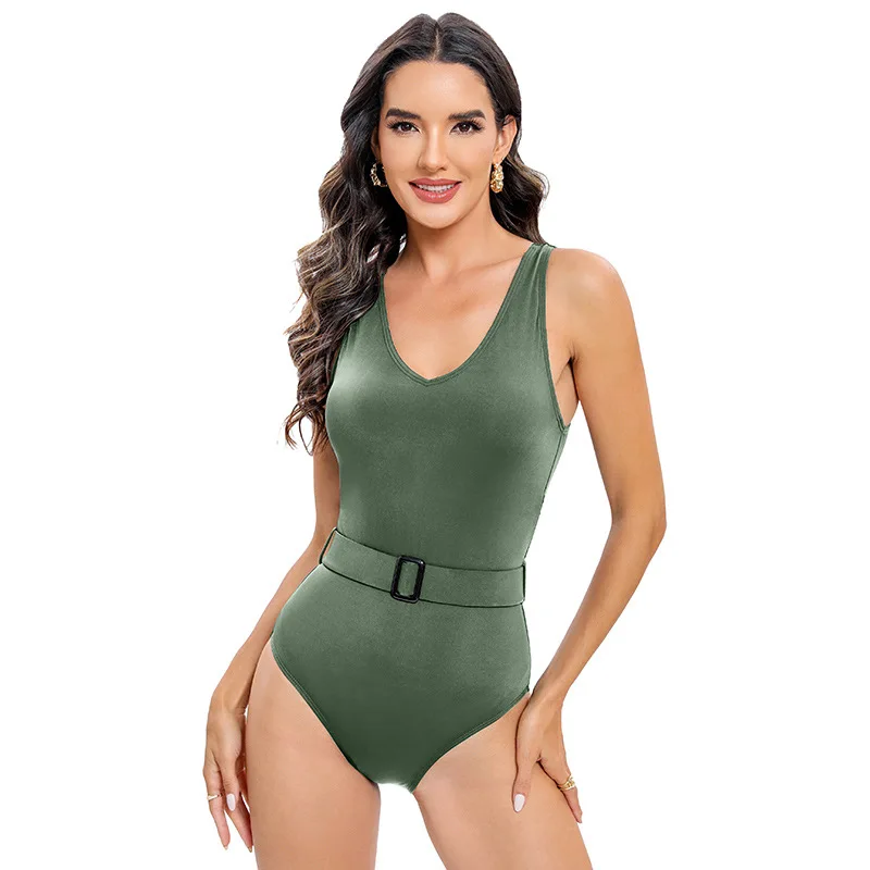 Maillot de bain une pièce conservateur couvrant le ventre pour femme, sangle dos nu, bikini, vente en gros, Russie, nouveau, 2024