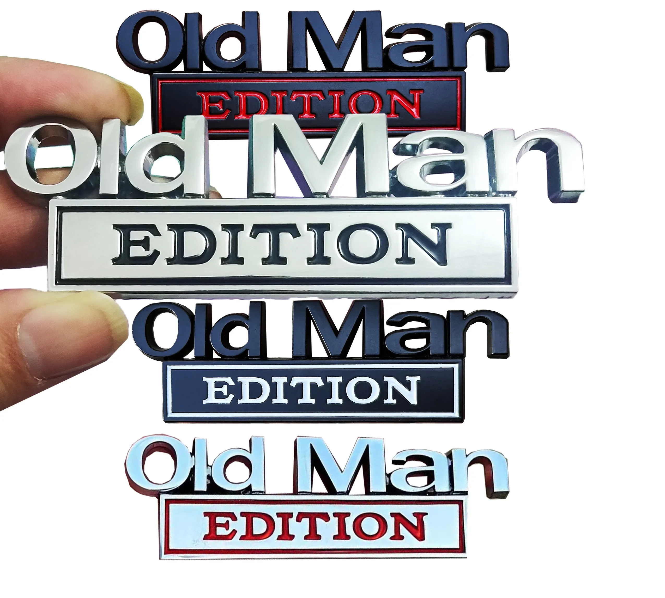 Old Man Edition Metal Car Sticker Badges for Car Trunk Door Decoration Badges Old Man Logos Car Decals Motorcycle Decoration