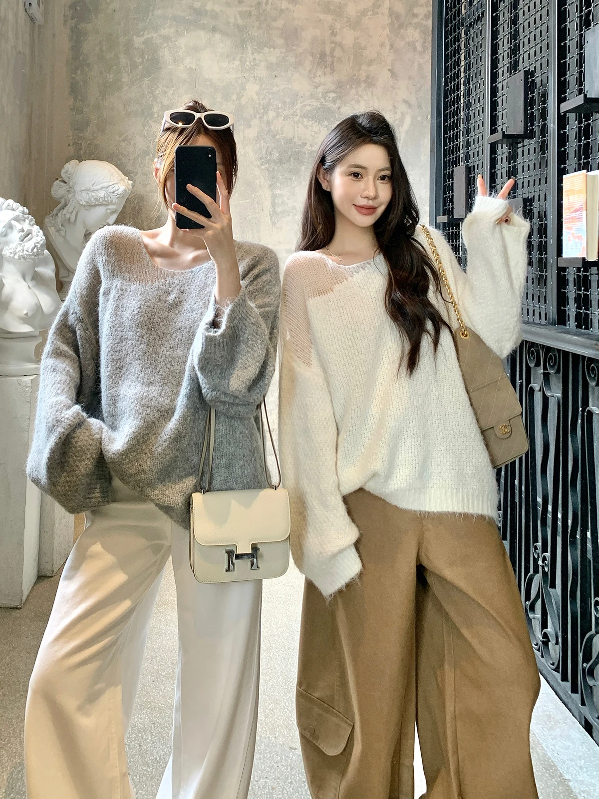 

Soft Cozy Overhead Knitted Sweater Lazy Sle Loose Slimming Women's Top Withmxboom ey Home Design Knitwear Autumn Winter