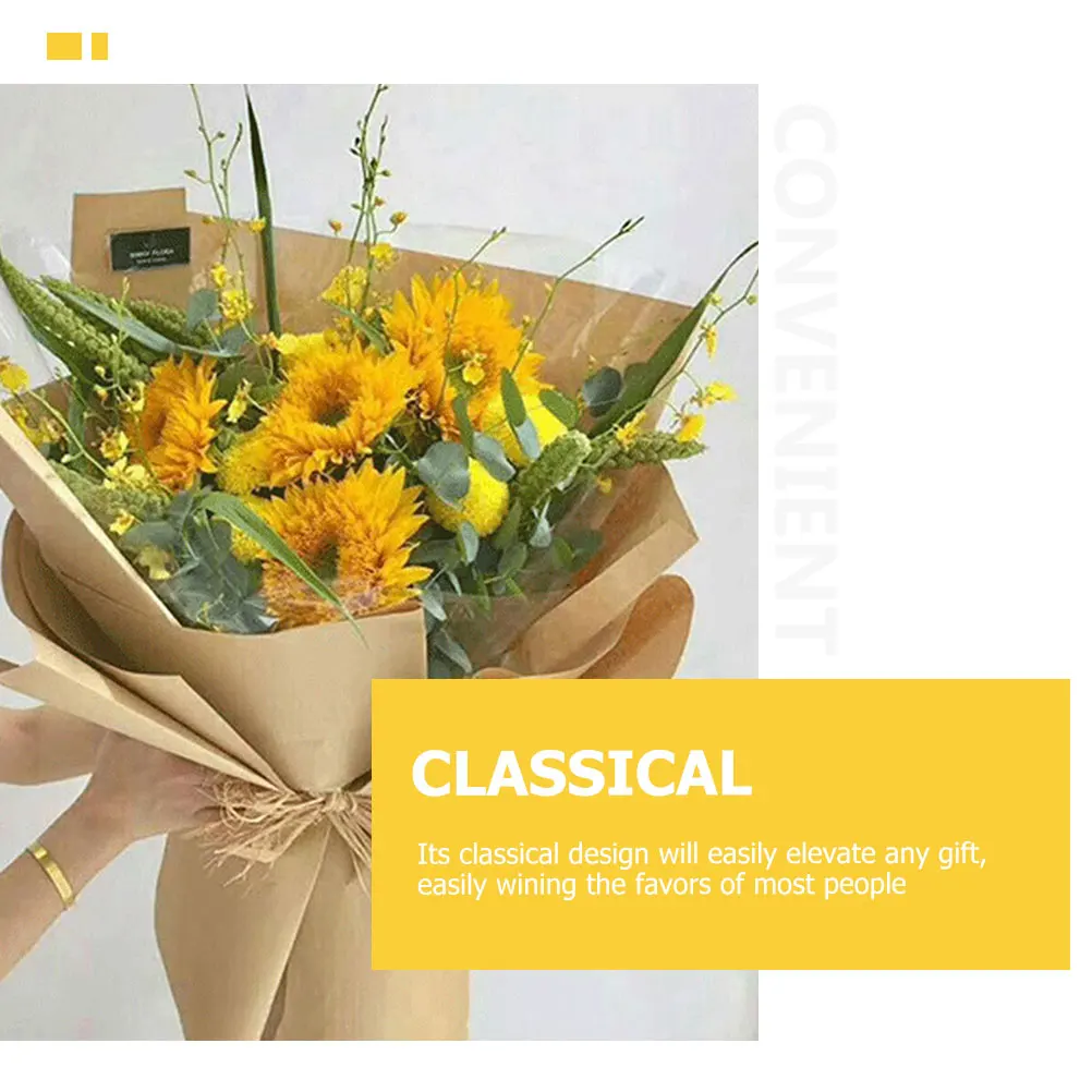 

Yellow Kraft Paper Gift Wrapping Brown Postal Packaging Flower Bouquet Packing Flowers