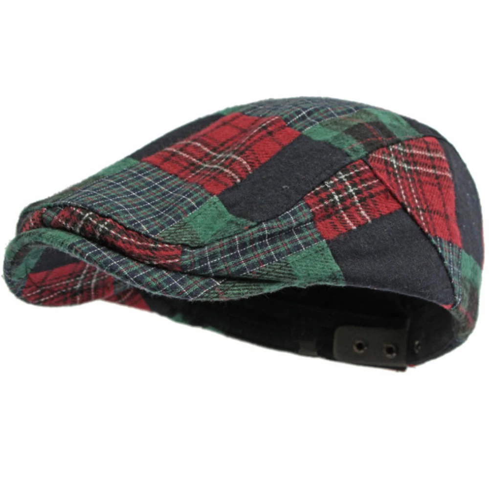

HT5063 Berets 2026 New Spring Autumn Plaid Men Women Cap Artist Painter Beret Hat Male Female Ivy Flat Cap Adjustable Beret Caps