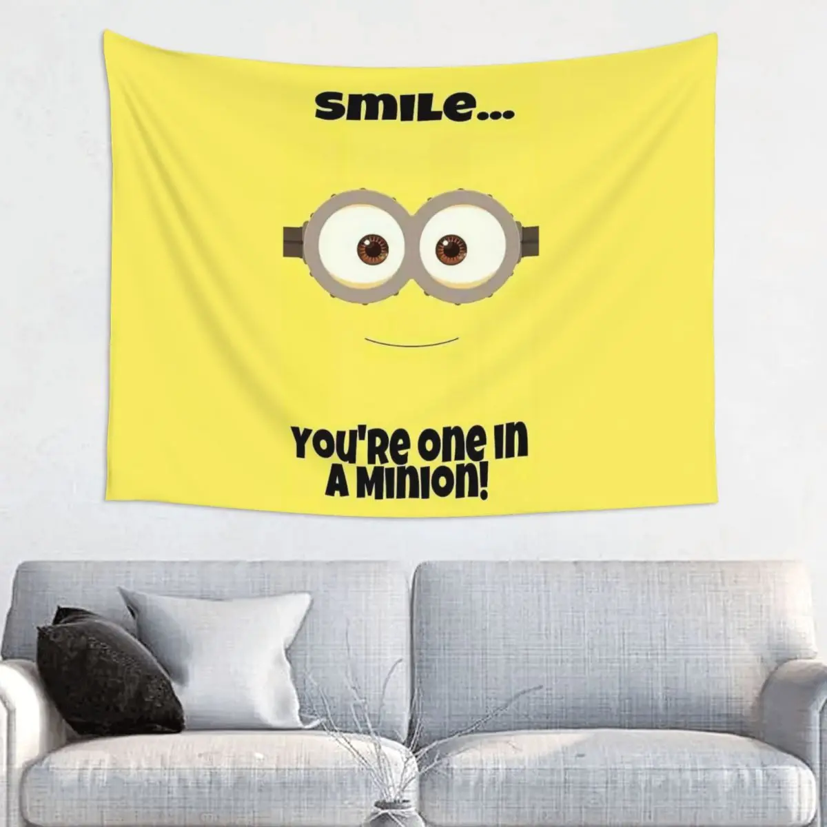 Custom Minions Anime Cartoon Tapestry Home Decor Hippie Wall Hanging Tapestries for Living Room