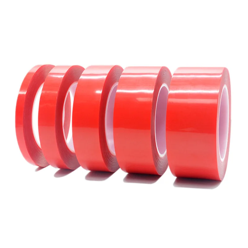 1 Roll 3m Strong Acrylic Adhesive PET Tape Red Film Clear Double Side Tape No Trace For Phone Tablet LCD Screen Glass