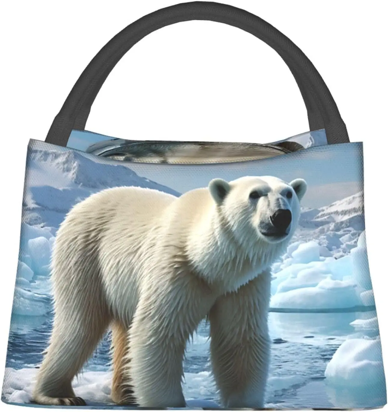 Polar Bear Ice Lunch Bag for Women Men Insulated Lunch Box Reusable Lunch Tote Bags Leakproof Lunchbox Large