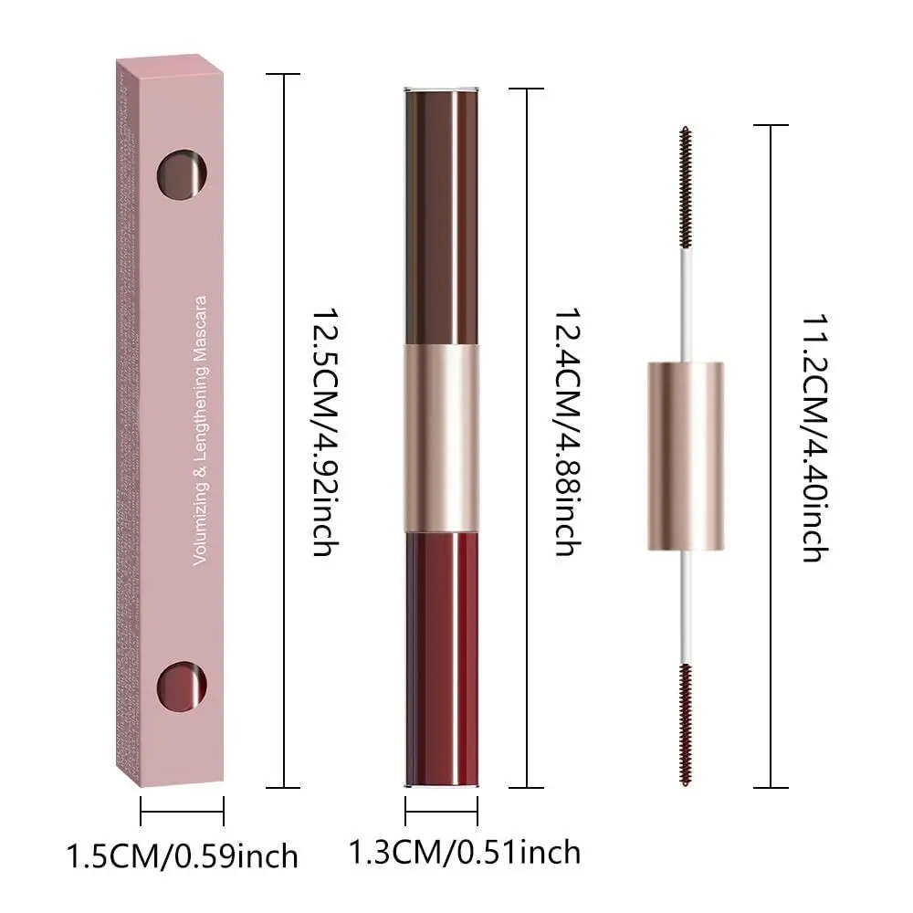 Mascara colorato a prova di sbavature Mascara volumizzante allungante a doppia testa Strumento per il trucco degli occhi a lunga durata per feste e look giornalieri