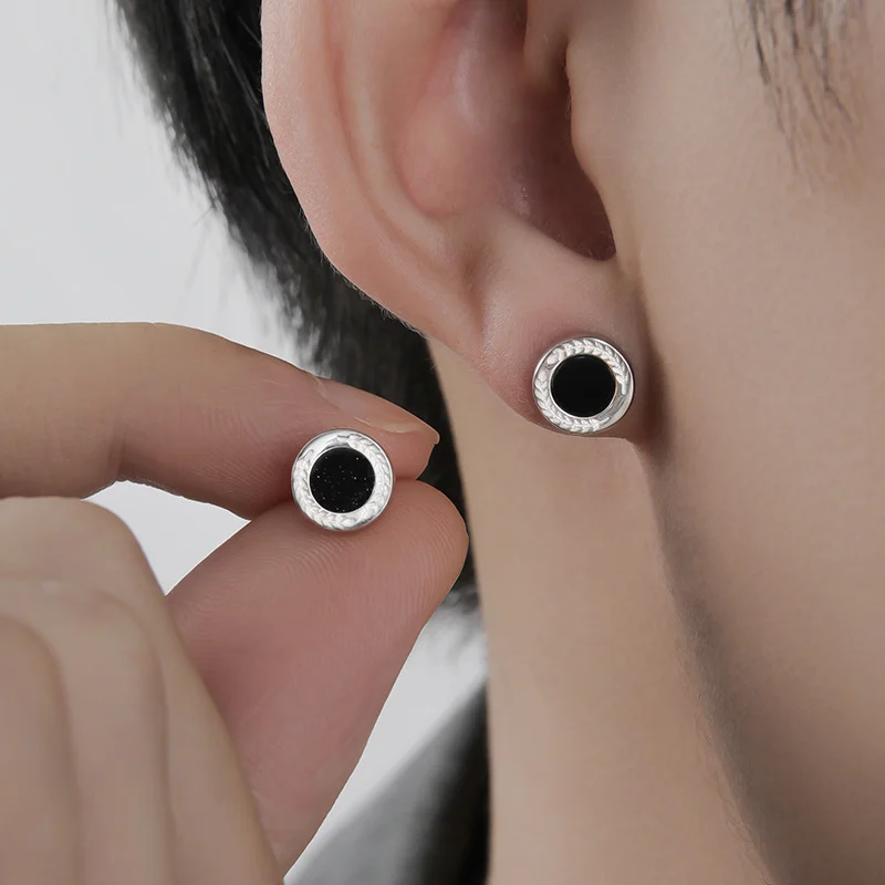 Brincos para homens: sofisticados, nicho, brincos pretos vintage para senhores – joias de orelha ouda e elegantes