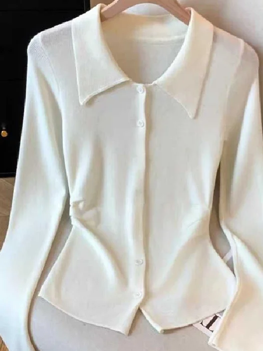 

Женский вязаный кардиган с отложным воротником, тонкий, на весну-осень, с длинными рукавами, черный, укороченный жакет