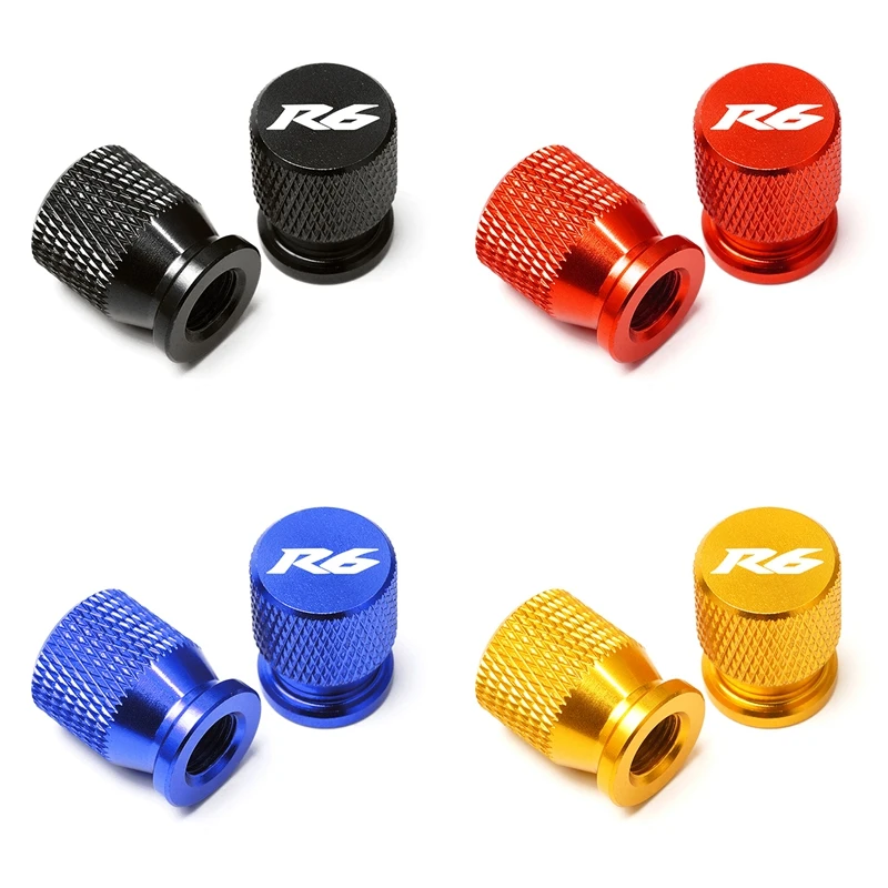 1Pair R6 CNC Aluminum Tire Valve Air Port Cover Dust Stem Caps Motorcycle Accessories For Yamaha YZF R6 2000-2020