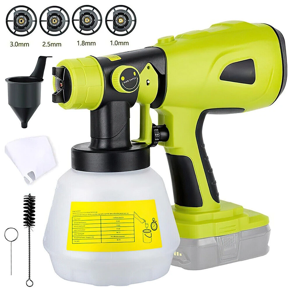 1000ML Spray Pot Cordless High Pressure Airless Spray Gun Paint Sprayer For Ryobi 18V battery for Furniture DIY Works