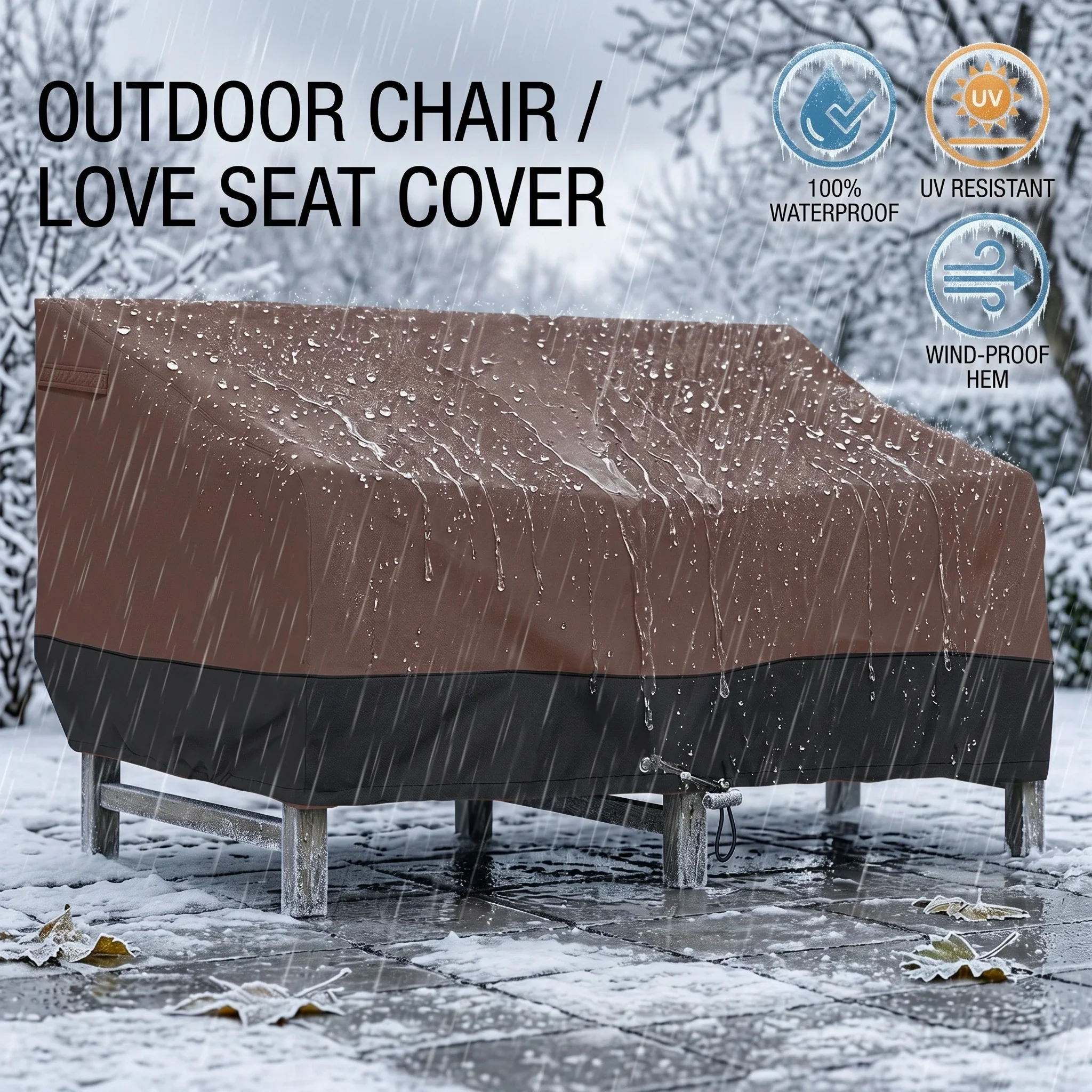 Outdoor Furniture Heavy - Heavy-Duty Patio Double Sofa Chair Cover,with