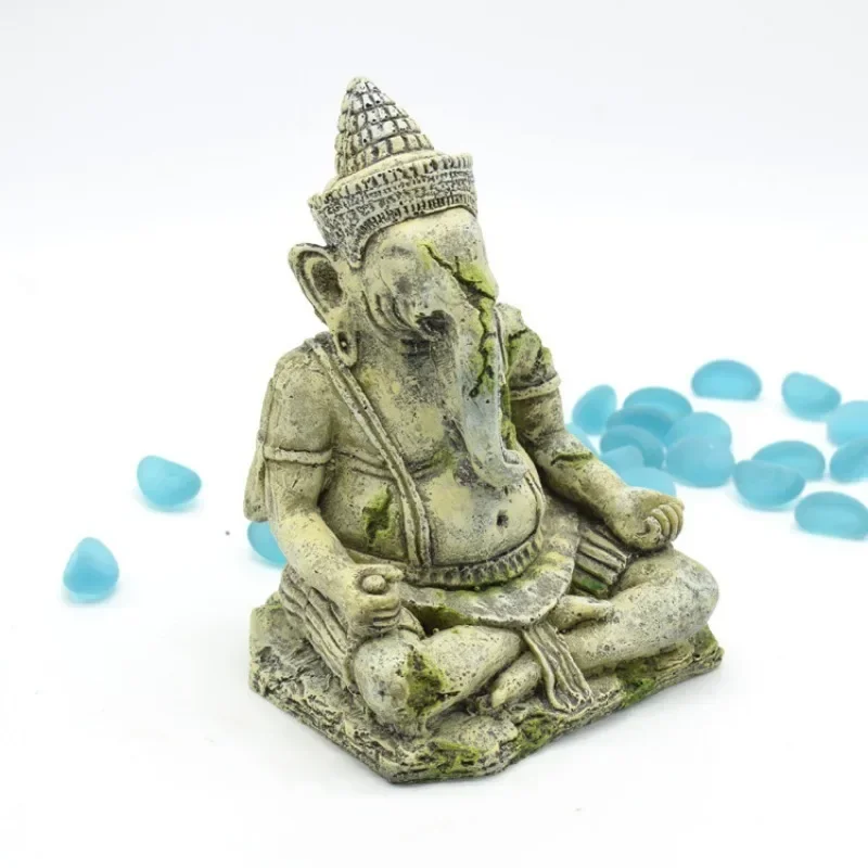 

Fish Tank Landscape Simulation Buddha Elephant Statue Bodhisatva Sculpture Figurines Landscape Aquarium Decoration Home Decor