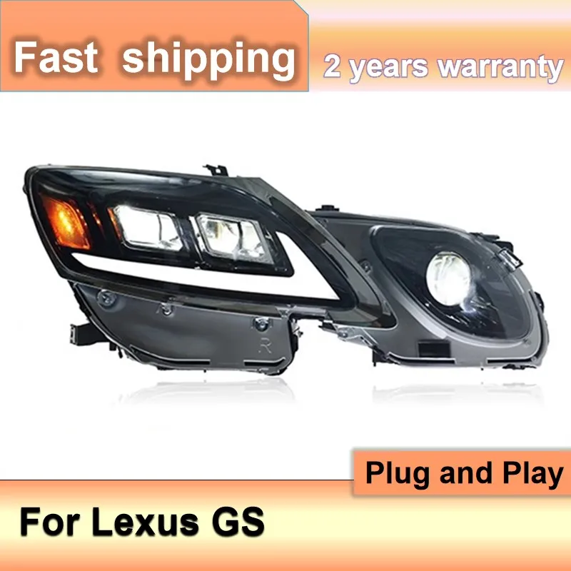 Car Accessories for Lexus GS430 Head Light 2004-2011 GS350 Head Light GS300 DRL Turn Signal Low High Beam Projector Lens