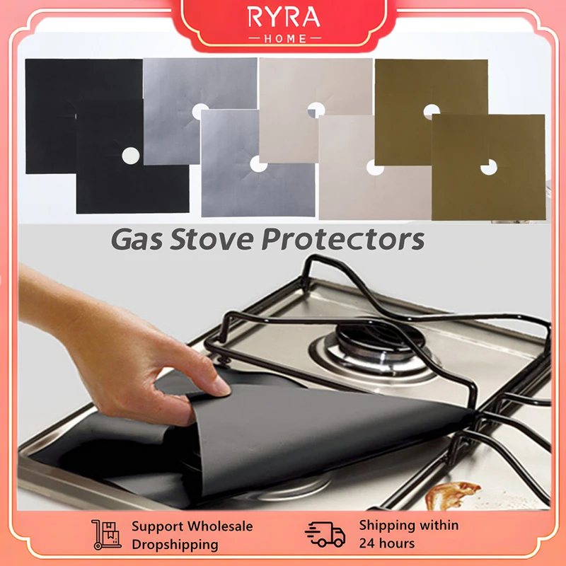 1/4pcs Stove Protector Cover Washable Cooker Cover Liner Clean Mat Pad Reusable Stovetop Burner Protectors Kitchen Accessories