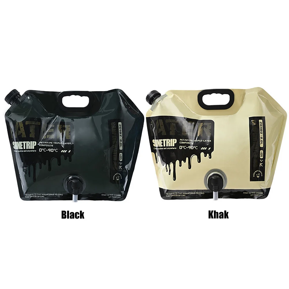 حقيبة مياه للتخييم سعة 8 لتر، حاوية مياه محمولة متعددة الأغراض، لا توجد تسرب، حقيبة قابلة للطي مع صنبور لوازم التخييم
