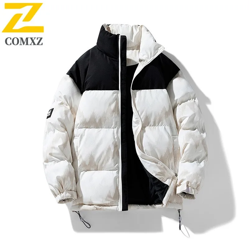 

COMXZ Men Winter Jacket New Thickened Trendy Slim Korean Style Mid Age Warm Parker Coat Outdoor Climbing Lightweight Workwear