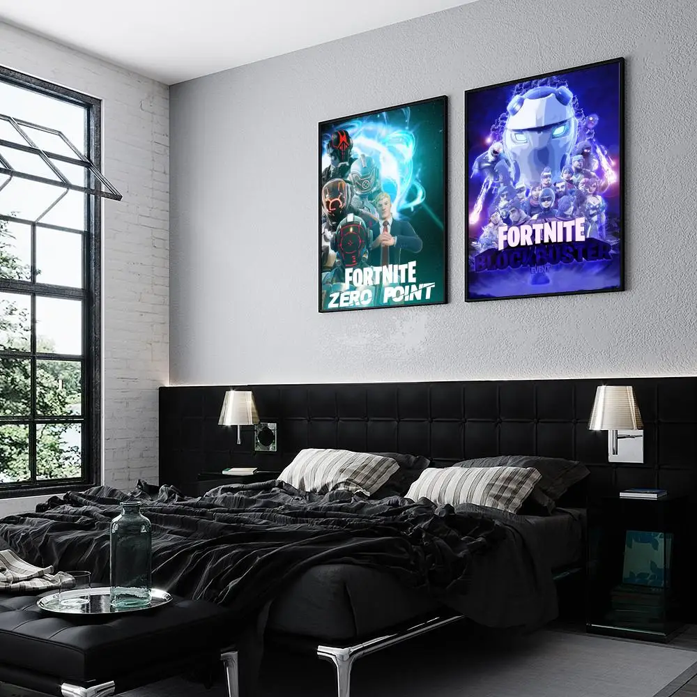 1pc F-Fortnites Game Poster Good Quality Prints And Posters Vintage Room Home Bar Cafe Decor Aesthetic Art Wall Painting