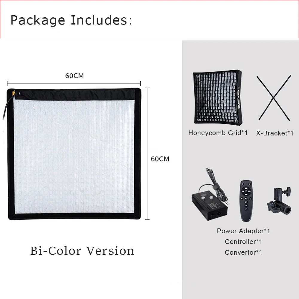 150 واط مرنة LED الفيديو الضوئي ثنائي اللون المتداول فليكسي القماش مصباح مع العسل شبكة سوفت بوكس تحكم APP لاستوديو الصور