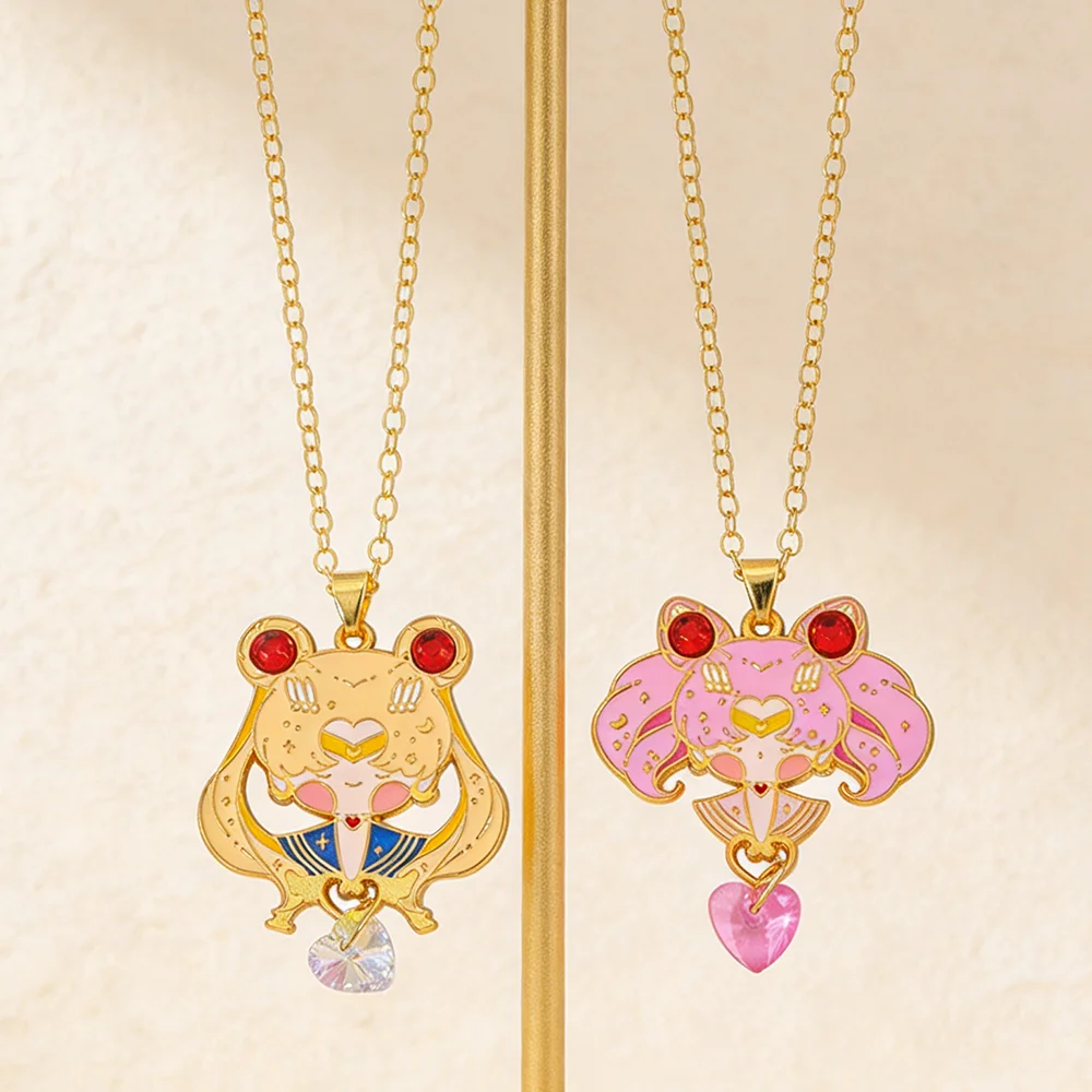 Anime Sailor Moon Tsukino Usagi Figure Pendant Necklace Girl Accessories Cute Cosplay Props Gifts - view 3