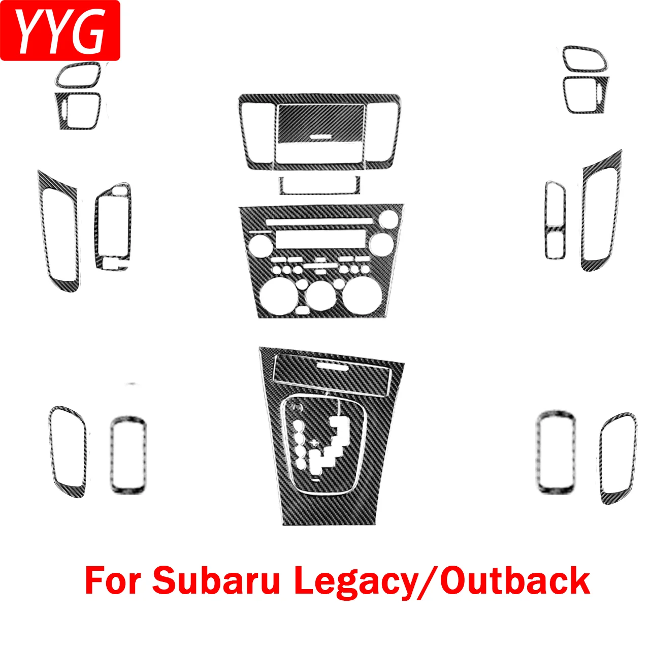 Para Subaru Legacy Outback 2005-2009, Marco de Palanca de Cambios Central, Marco de Elevalunas Eléctrico, Adhesivos de Fibra de Carbono para Accesorios de Coche