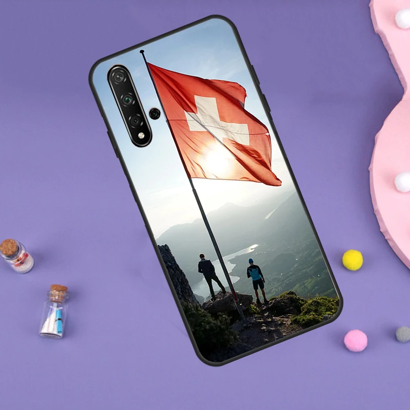 Switzerland Swiss Flag Case For Huawei Nova 11i 3i 7i 5T 11 9 10 SE Y60 Y61 Y70 Y90 Y91 P20 P40 Lite P30 Pro Cover