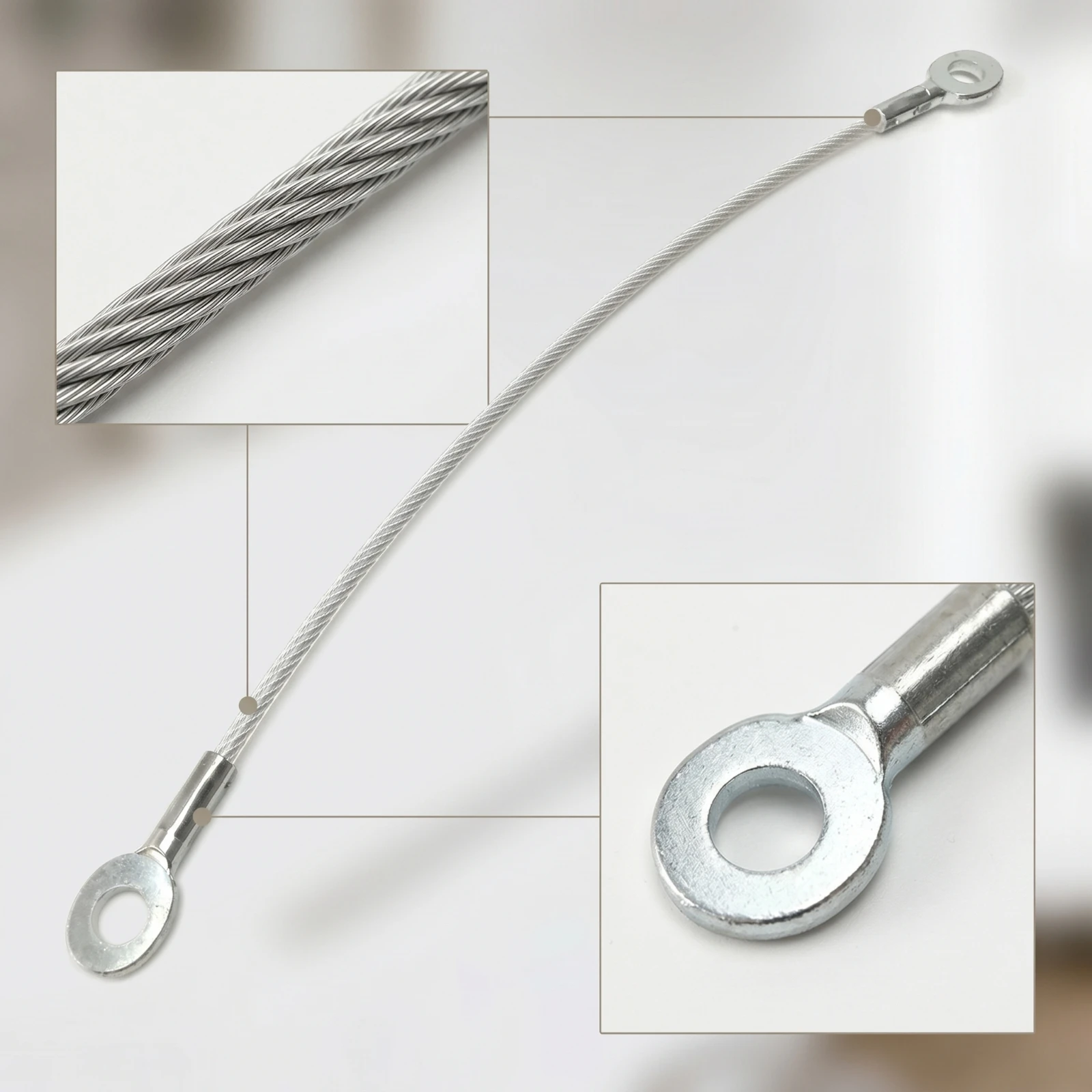 Steel Wire Rope with Eyelets Long-Lasting Stepper Replacement Cable Stepper Drive Cable Rust Resistant Long-Lasting