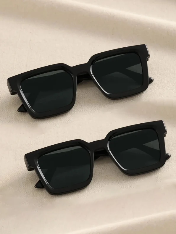 2/3 stks Dames Heren Vierkant Frame Fashion Zonnebril Voor Vakantie Rijden UV400 Fietsaccessoires
