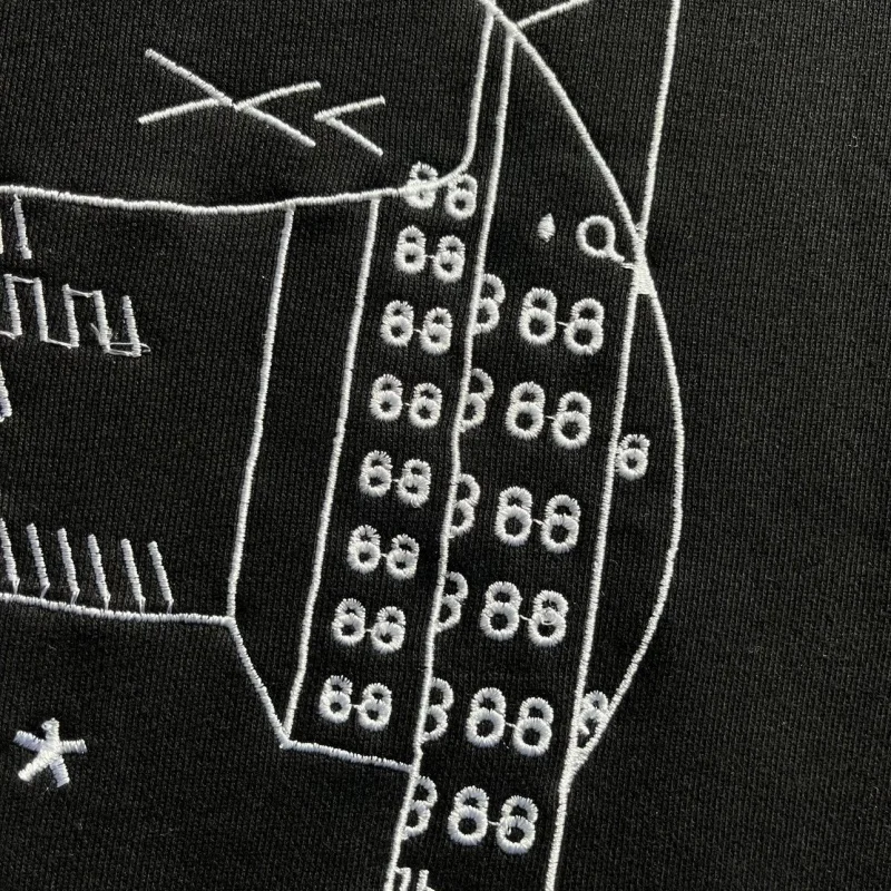 Simple Fashion Embroidered Black Hooded Sweatshirt Cavempt Hoodie Loose Round Neck C.E Top