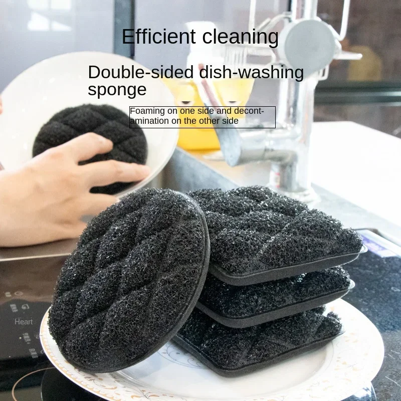 3Pcs Double-sided Cleaning Sponge Magic Wipe Dishwashing Imitation Loofah Pot Cleaning Cloth Multi-use Kitchen Cleaning Supplies