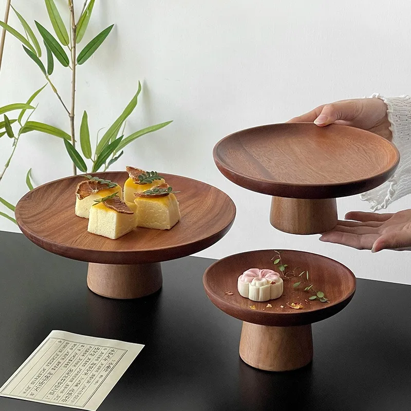 Elegant Wooden Plates Center Table Dishes Serving Provide Decoration Plate Gourmet Restaurant Pretty Cake Presentation Dish