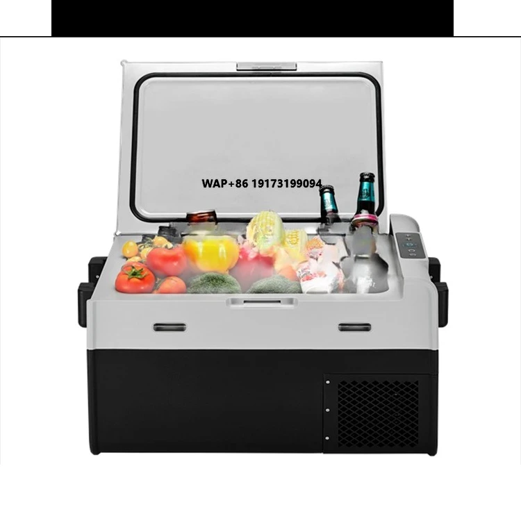 2022 PG45 12 فولت ثلاجة سيارة محمولة بالطاقة الشمسية 45L منطقة مزدوجة أغطيةين بطارية ثلاجة فريزر مع بطارية قابلة للفصل