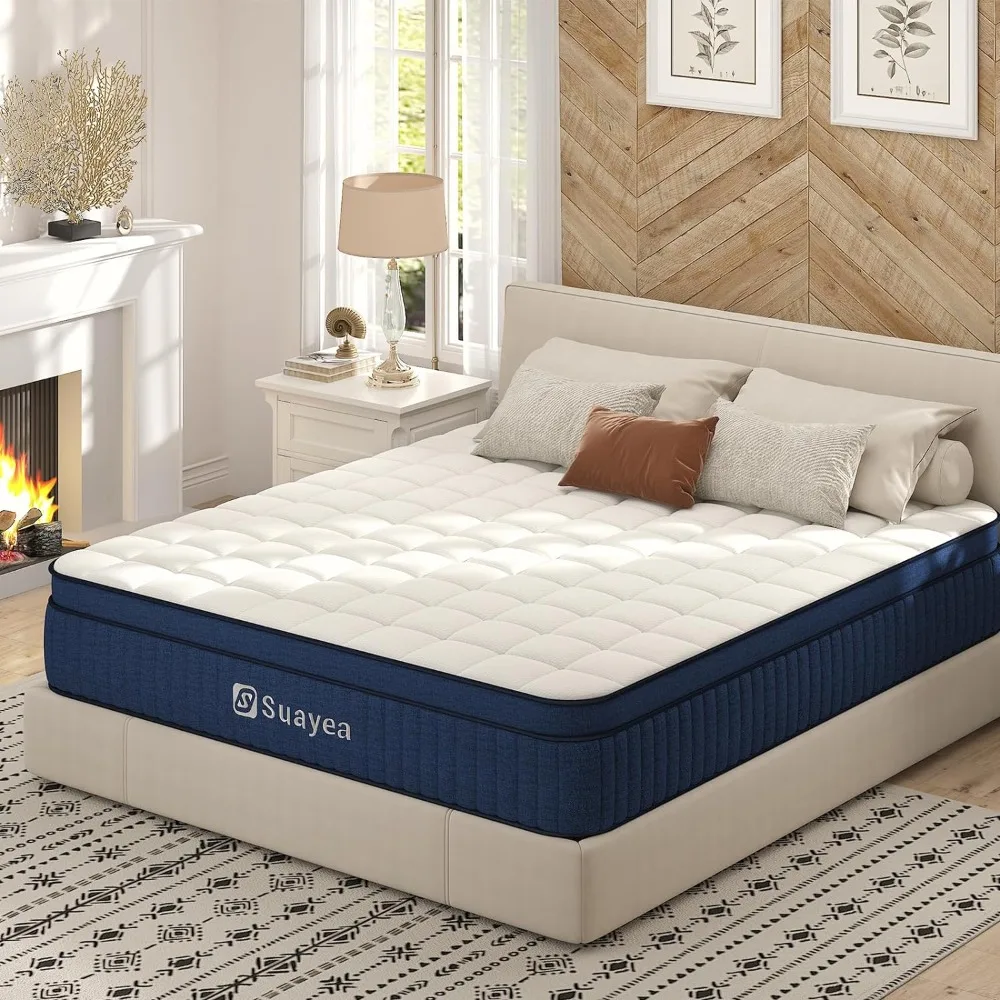 Medium Firm, (Upgrade Strengthen) Hybrid Mattress King Size, Ultimate Motion Isolation with Memory Foam and Pocket Spring