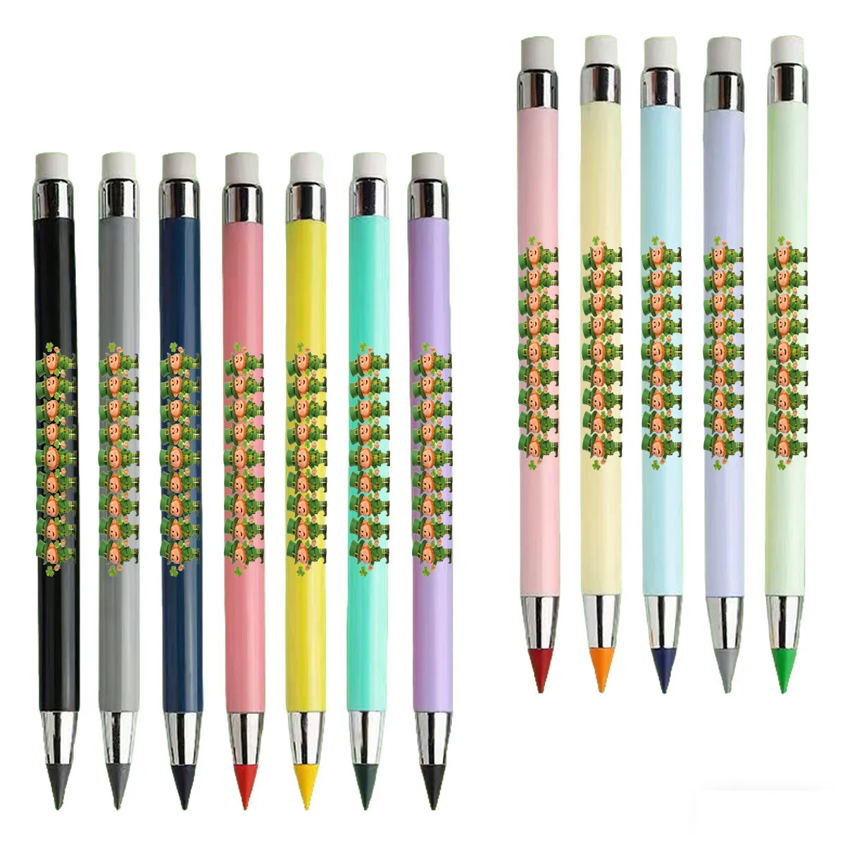 12本入り 聖パトリックの小さな男の子デザイン 永久色鉛筆 割れにくい鉛筆 学生文房具 色鉛筆