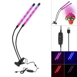 Grow Lights Full Spectrums LED Grow Light per la piantina di fiori per interni con lampada a Clip di temporizzazione dimmerabile USB Phyto Lamp