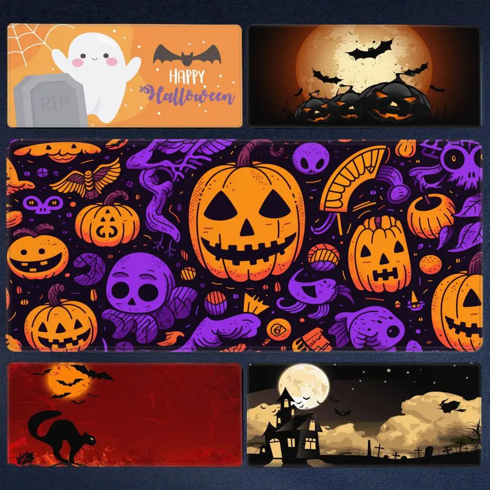 

Bats Halloween Desk Mat Purple Gaming Large Mouse Pad XXL Keyboard Accessories Mouse Mat Rubber Kawaii Mousepad Gamer 900x400